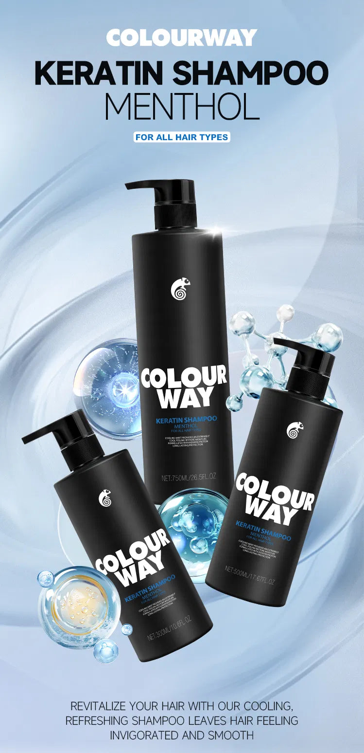 COLOURWAY Menthol Keratin Shampoo 300ml Hair Shampoo Colour Way 