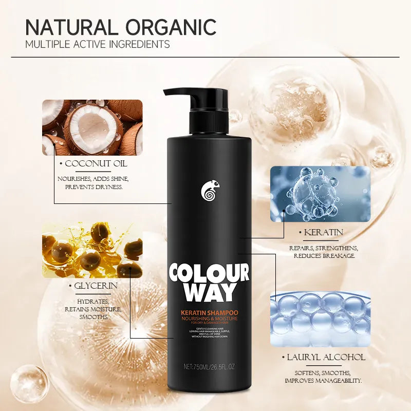 Colour Way Hair Shampoo COLOURWAY Keratin Nourishing & Moisture Shampoo 750ml