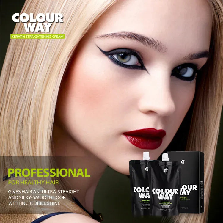 Colour Way keratin COLOURWAY Professional Keratin Straightening Cream For Damaged Hairs 240*2 ml